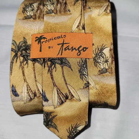 Tropicals by tango men’s necktie palm trees Surf Boards Tie Beach Vacation - Picture 3 of 6